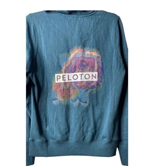 Peloton Activewear Digi Bloom Lightweight Full Zip Up Hoodie Sweatshirt Medium - Picture 11 of 15